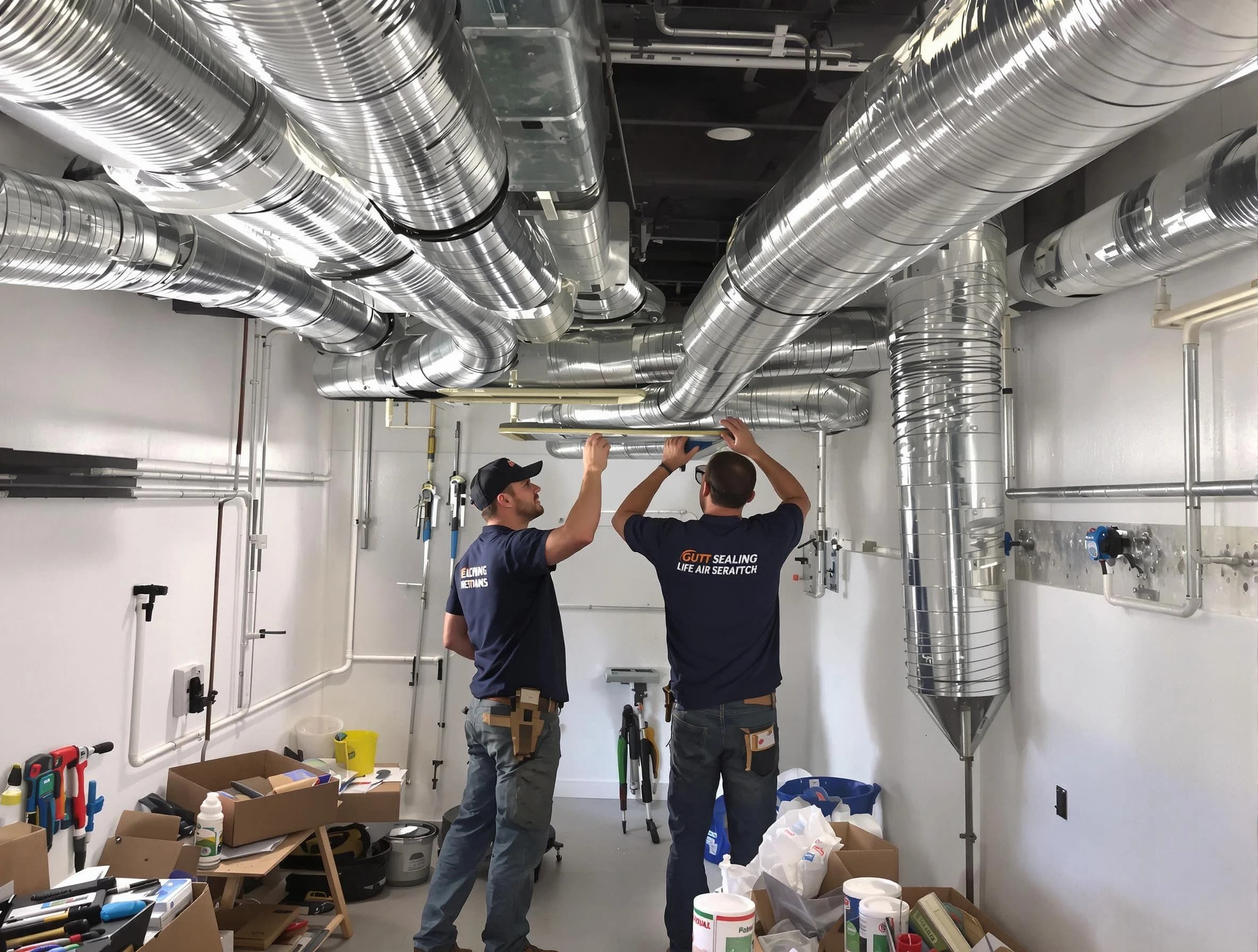 Alabaster Air Duct Cleaning technician applying professional duct sealing solutions in Alabaster