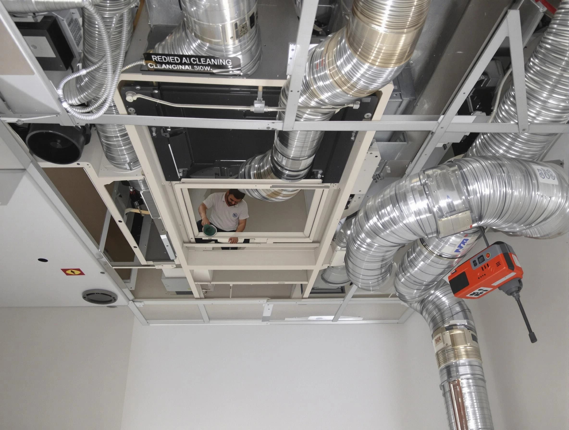 Alabaster Air Duct Cleaning technician performing detailed central duct system cleaning in Alabaster