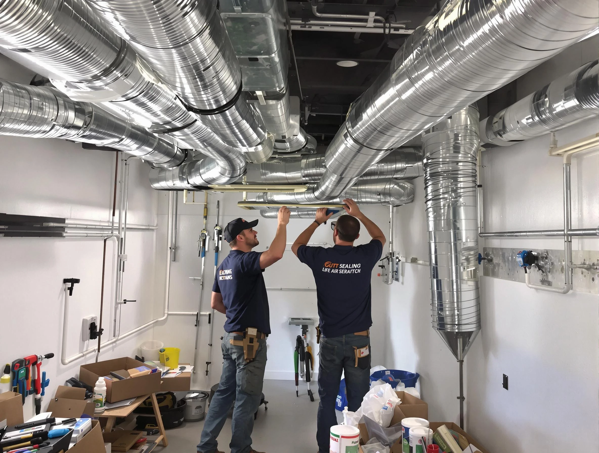 Alabaster Air Duct Cleaning technician applying professional duct sealing solutions in Alabaster